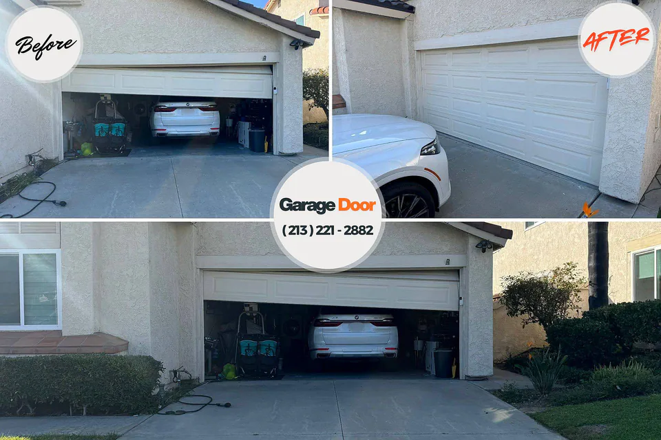 Before and after: garage door repair Stigler, OK